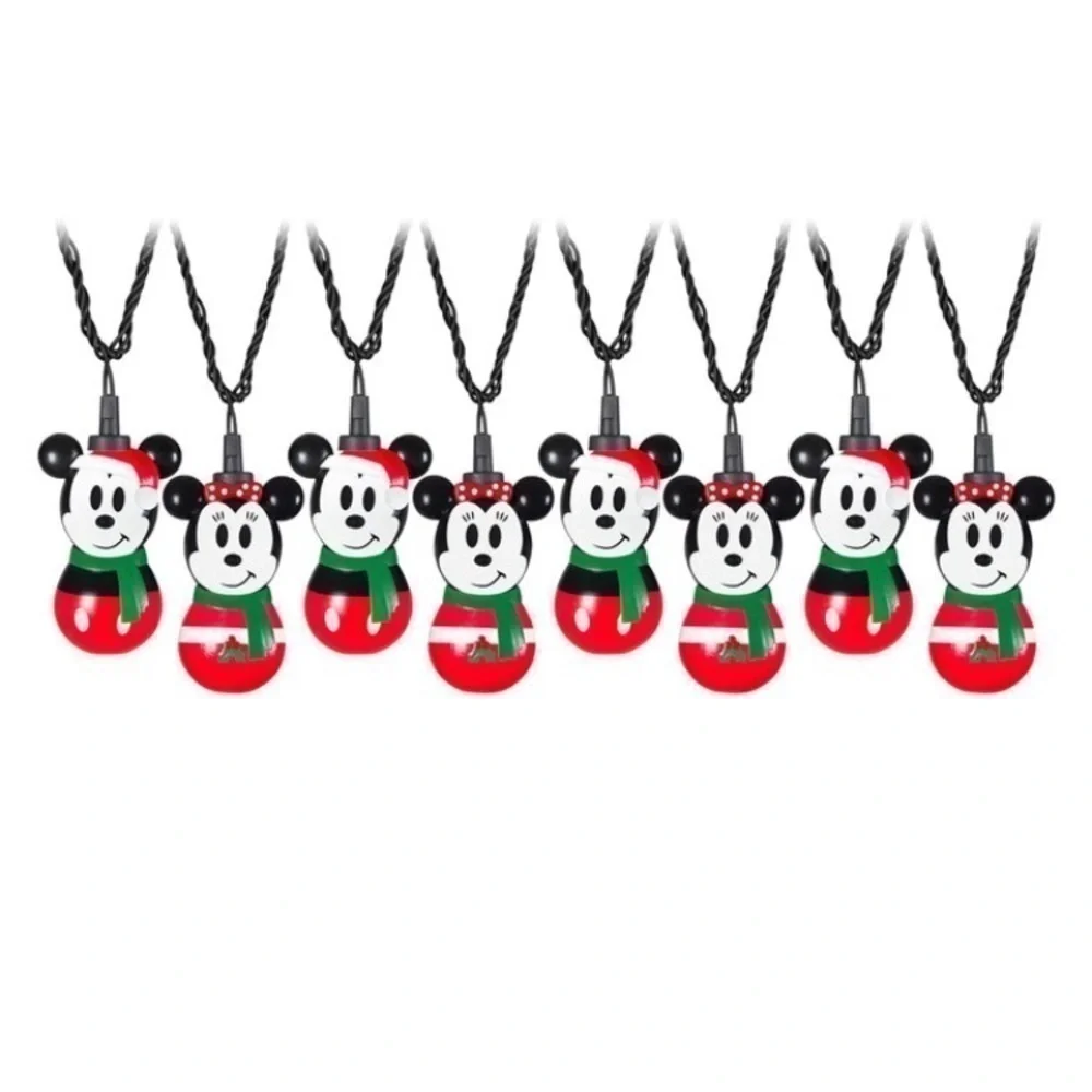 Disney Mickey Minnie Mouse Blinking LED String Lights Set Christmas NEW Black